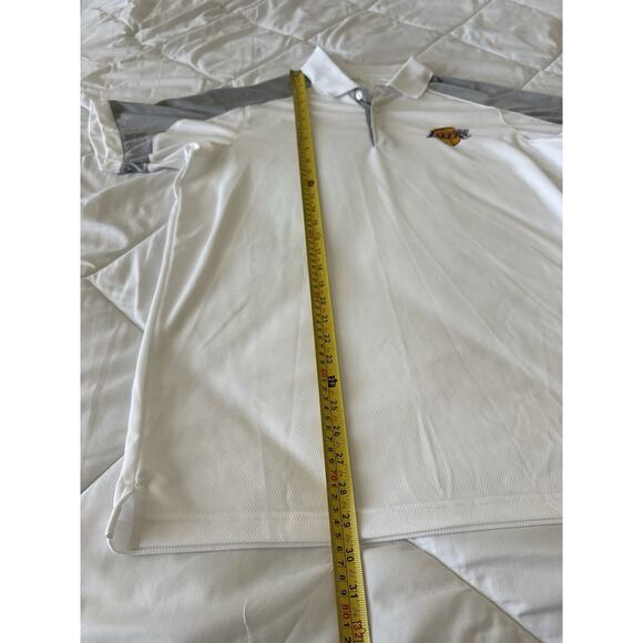 Los Angeles Lakers Men’s Antigua White Golf Polo Embroidered Size Large - Picture 3 of 7
